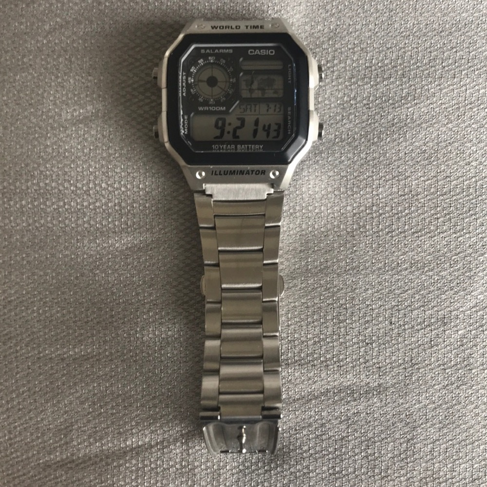 Casio World Time stainless watch